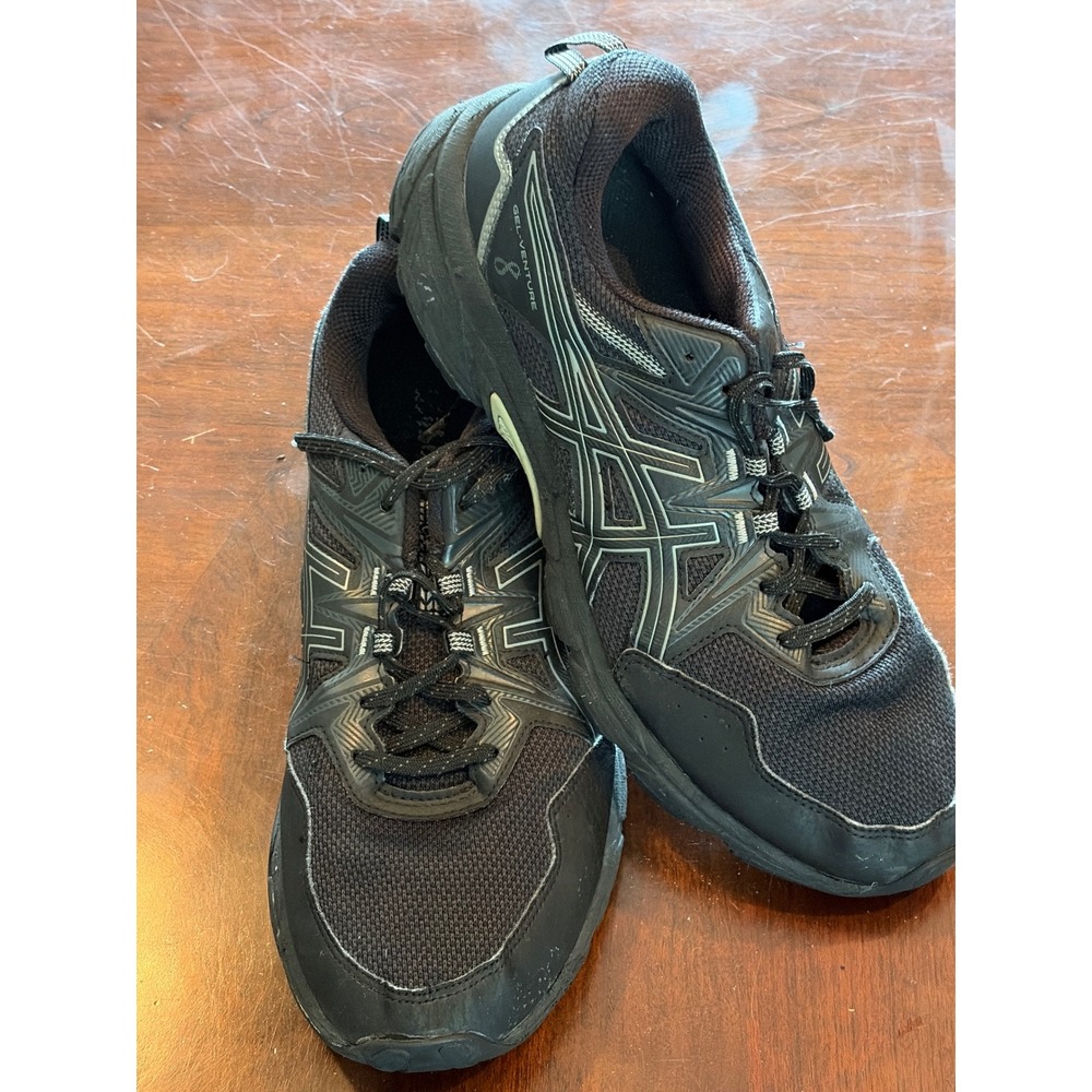 ASICS Gel-Venture 8 Mens Running Shoes Black Trail Sneakers Sz 10.5